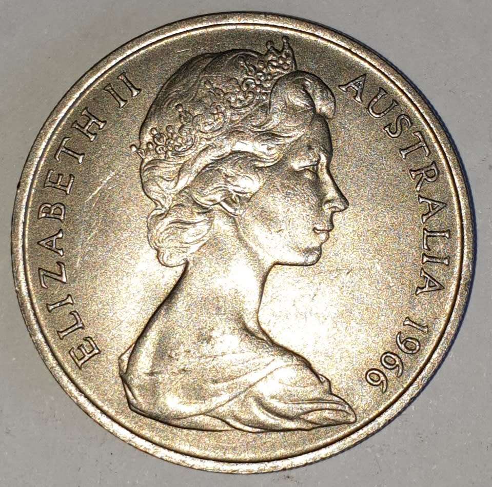 1966 - TWENTY CENT - 20 CENT - AUSTRALIA - COPPER-NICKEL - KM# 66 - PLATYPUS